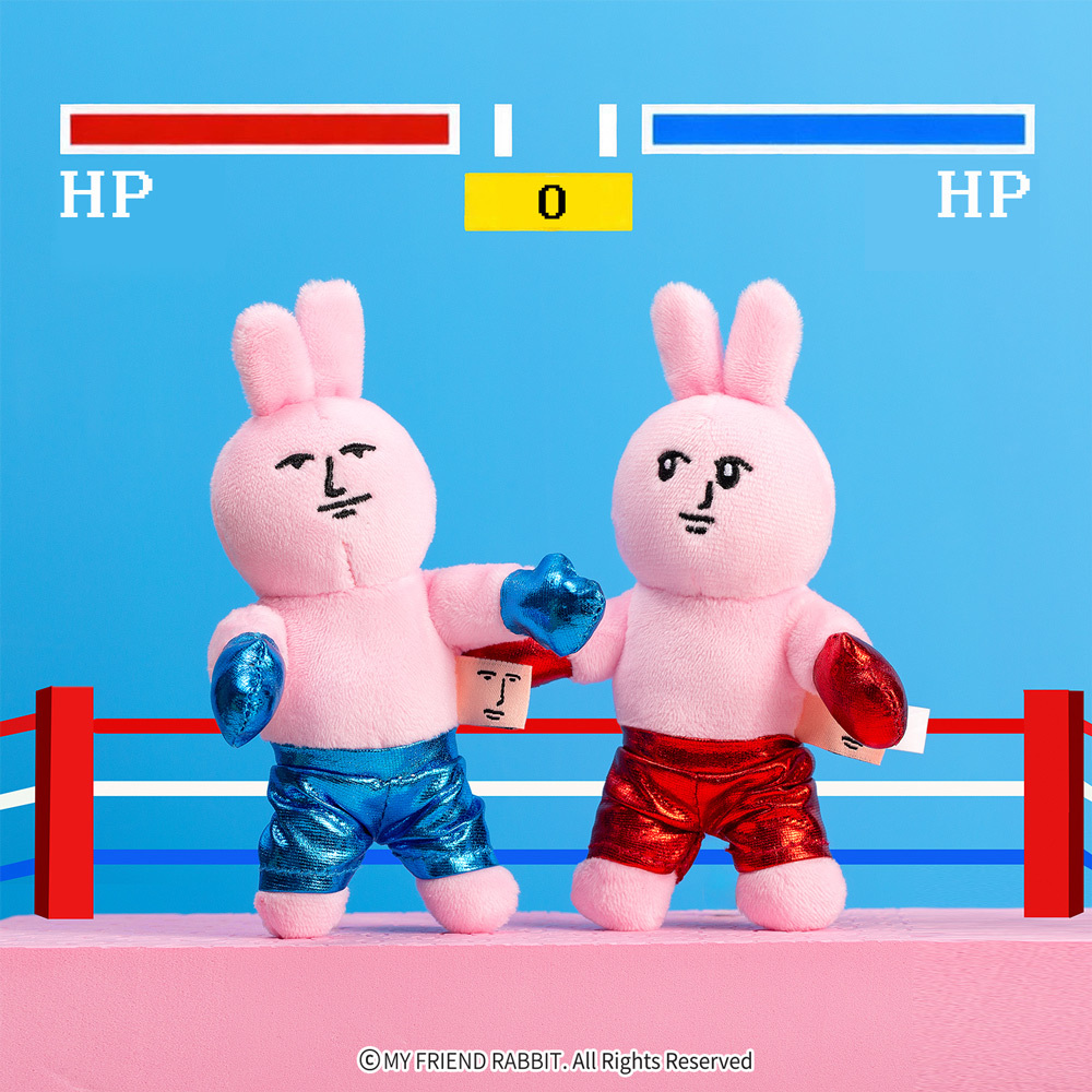 MY FRIEND RABBIT Plush Charm｜Blue Boxer / Red Boxer
