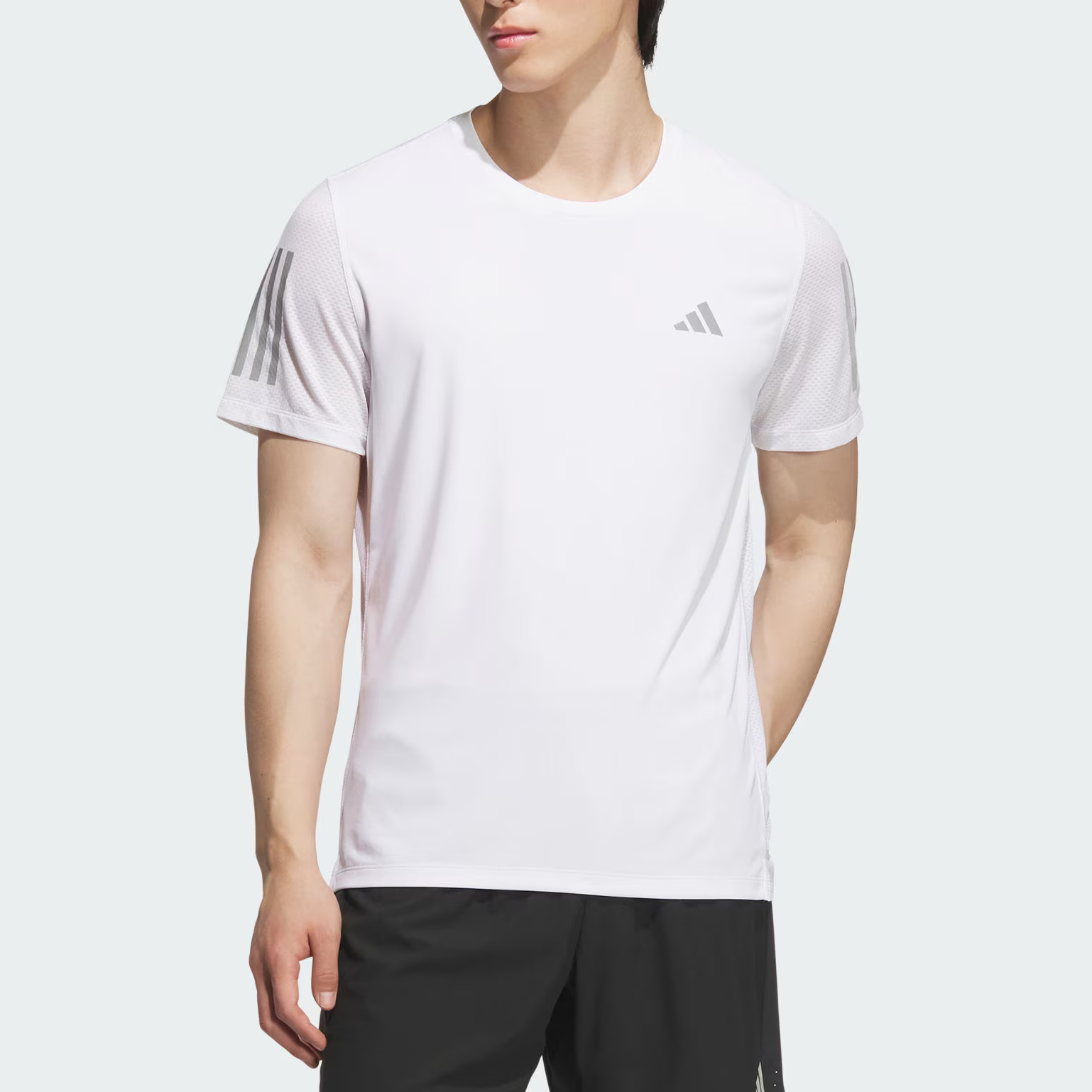 【代購】Adidas Own The Run Climacool COOLER Running T Shirt Men's White/Dark Silver Gray JY6981