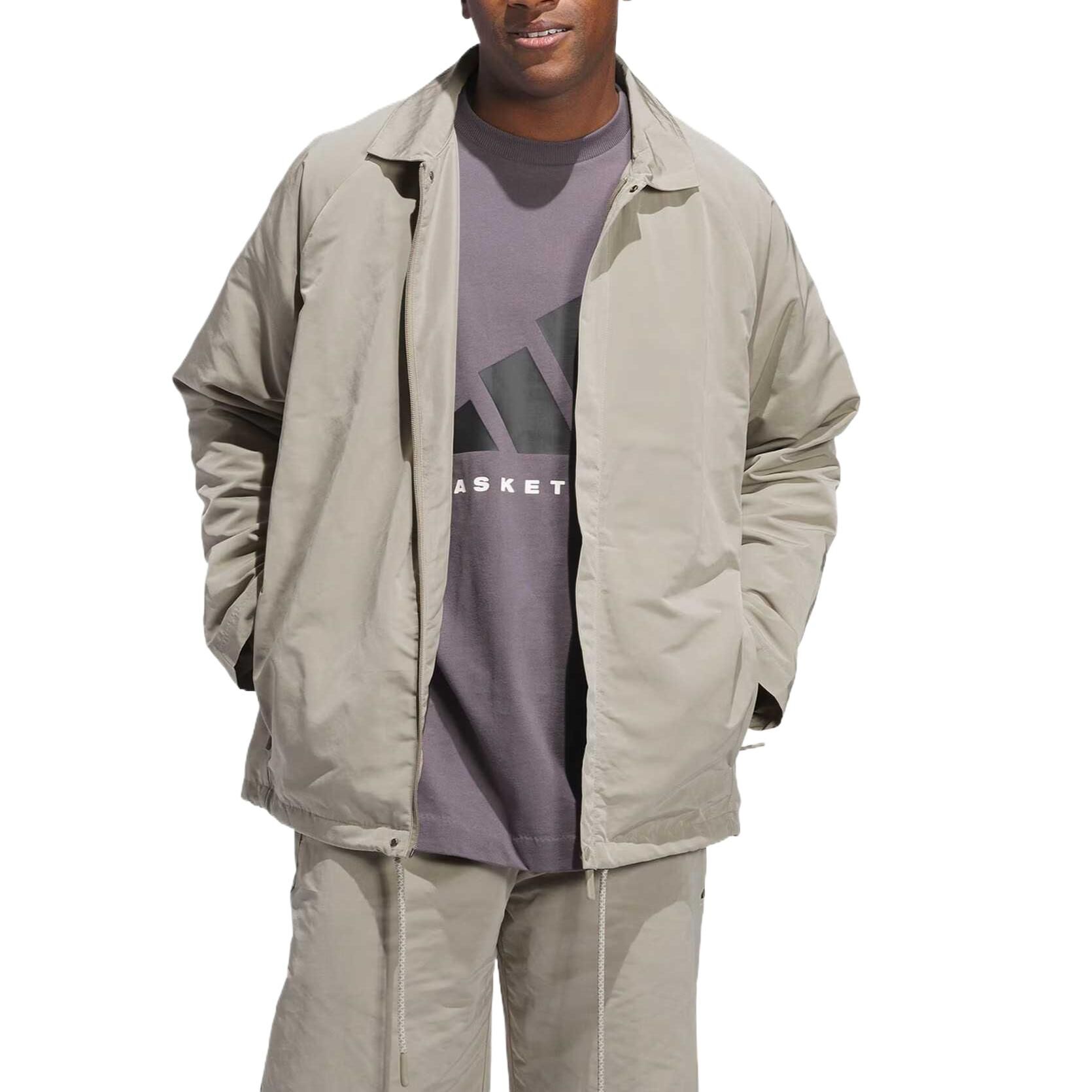 【代購】Adidas BASKETBALL THE 2025 COLLECTION CHAPTER 02 COACH Jackets & Coats Unisex Light Sesame Taupe Brown JC7843