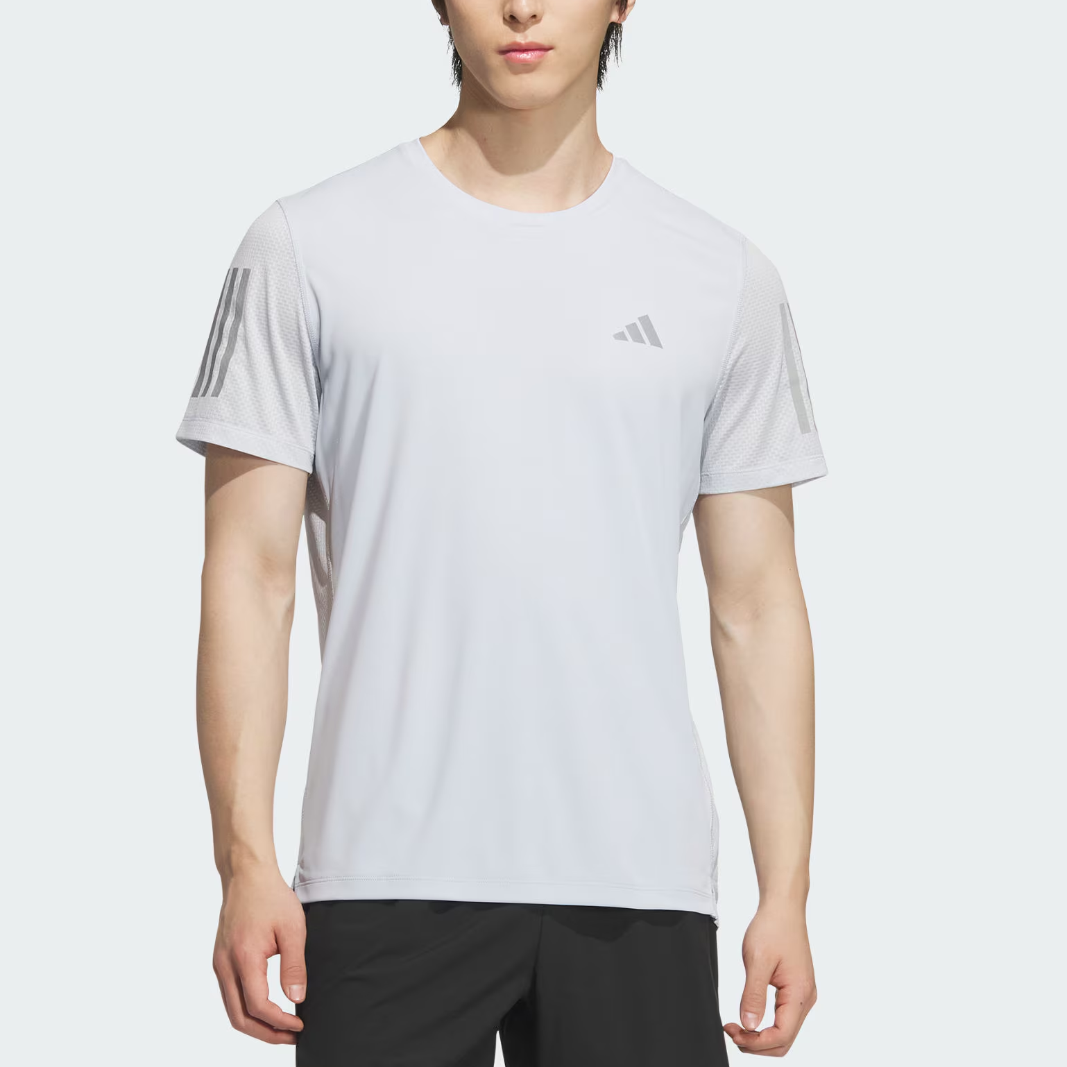 【代購】Adidas Own The Run Climacool COOLER Running T Shirt Men's Light Blue/Dark Silver Gray JY6984