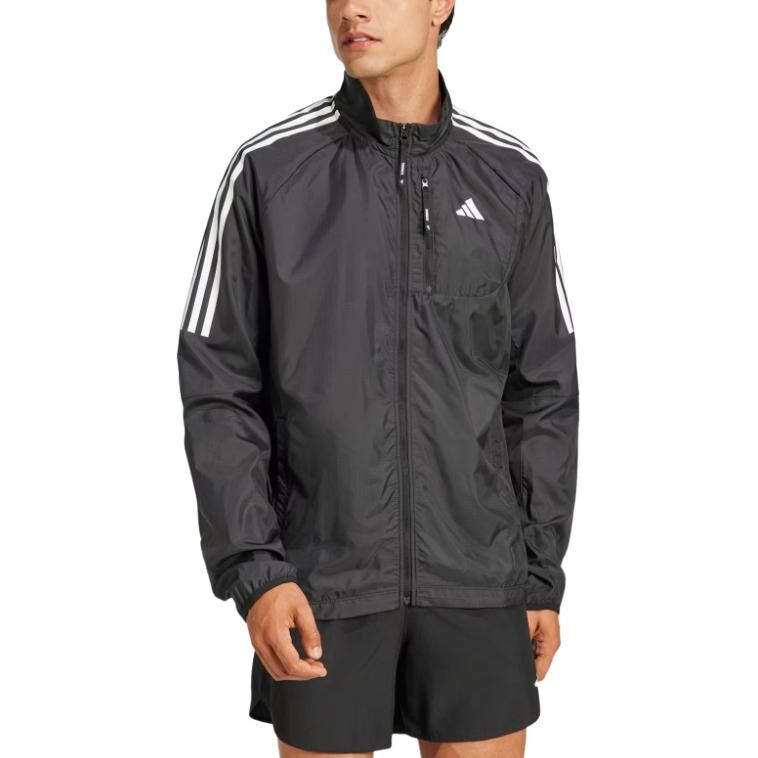 【代購】Adidas Own The Run3 Stripes Jacket Men's Black JD2322