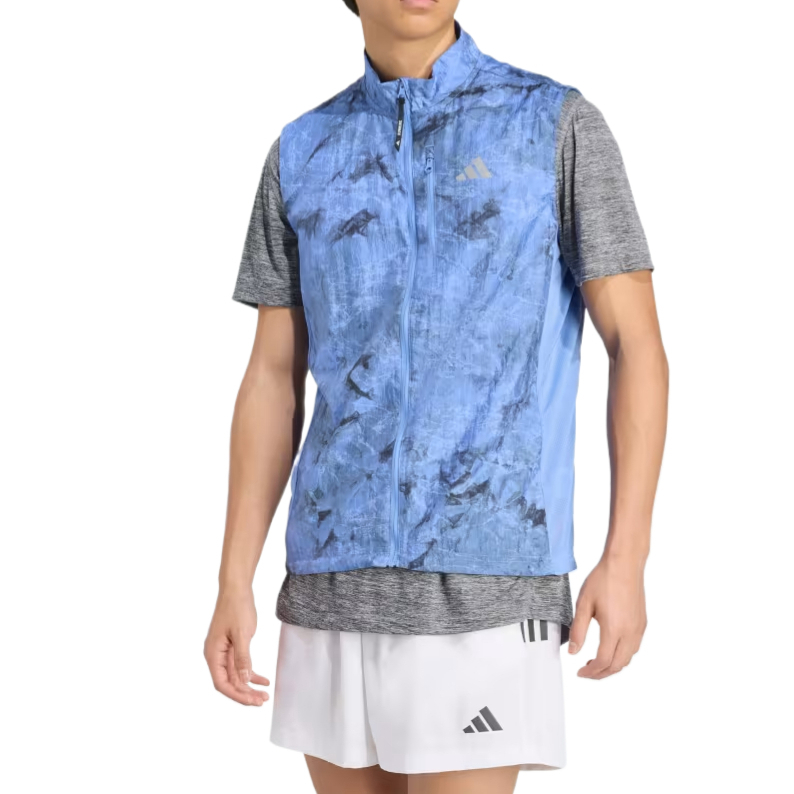 【代購】Adidas Own The Run Running Vests Men's Blue Fusion/Black Stand Collar Moderate JL8727