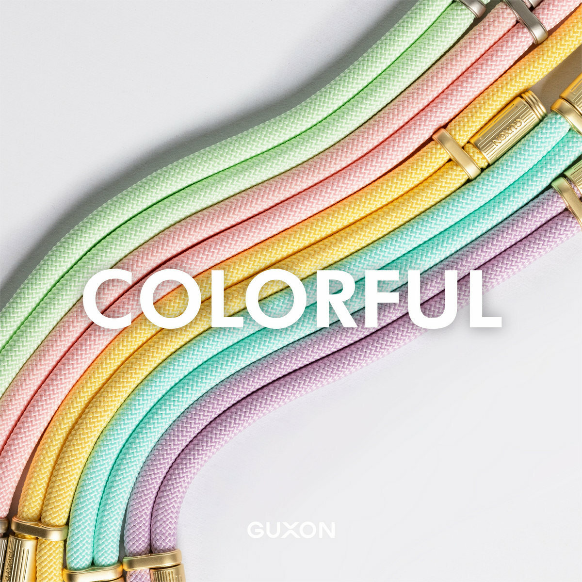 GUXON 6mm woven phone strap with metal clip, crossbody and wrist lengths