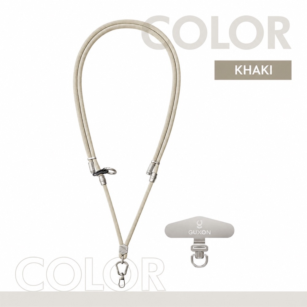 GUXON 6mm woven phone strap with metal clip, crossbody and wrist lengths
