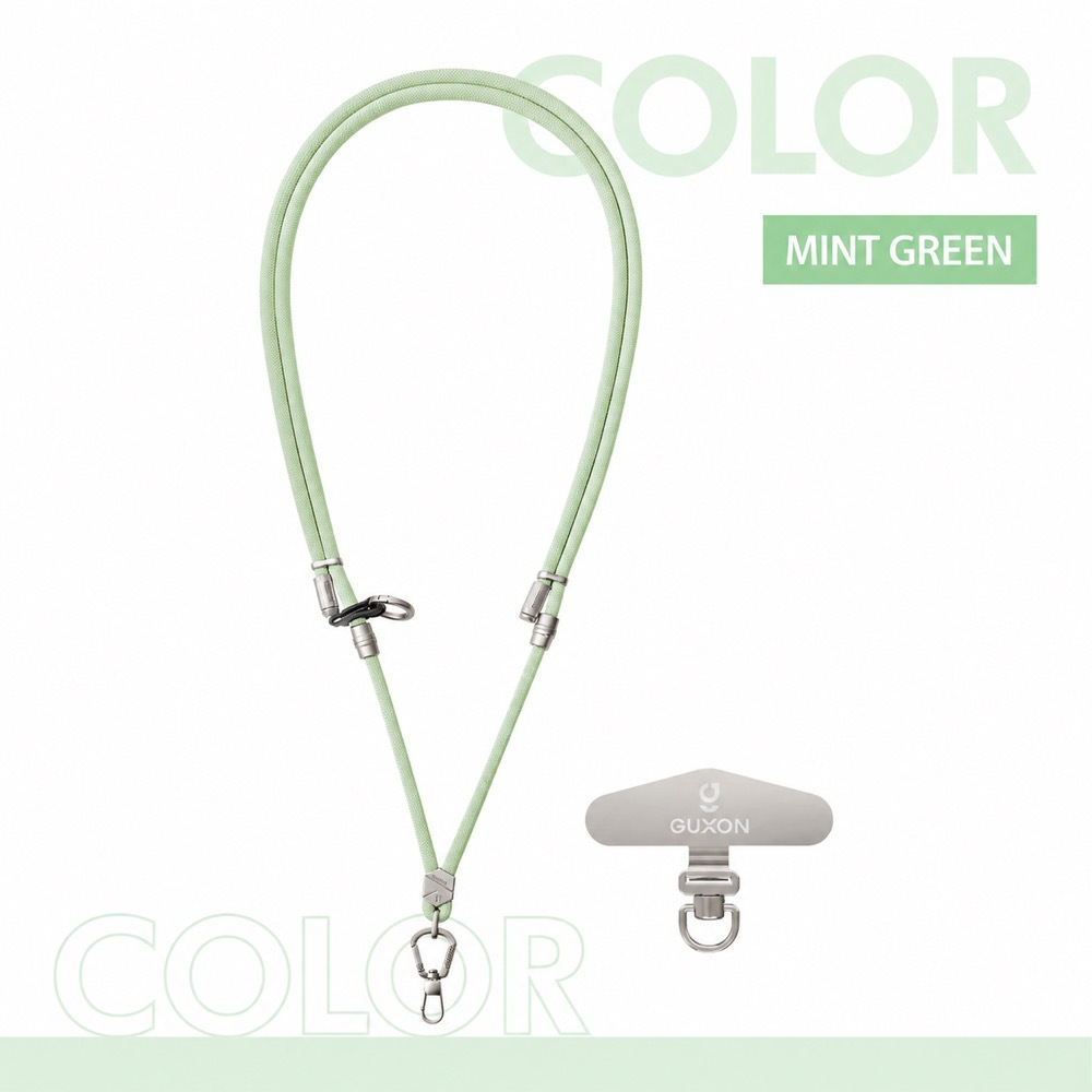 GUXON 6mm woven phone strap with metal clip, crossbody and wrist lengths