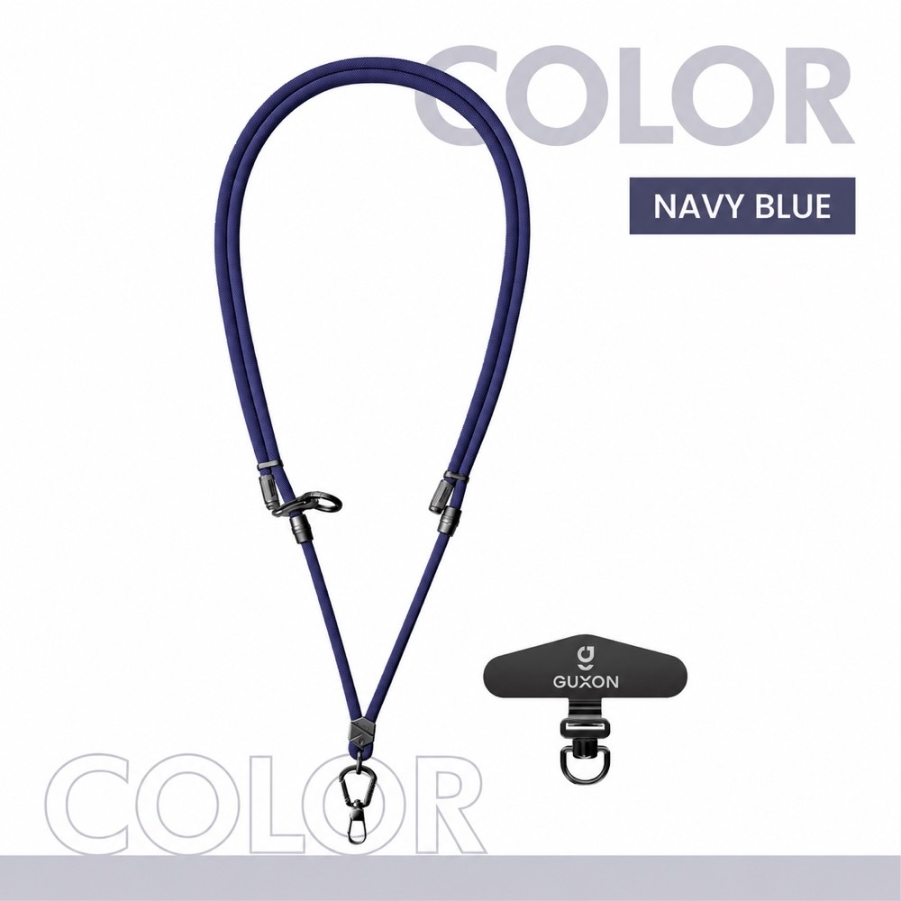 GUXON 6mm woven phone strap with metal clip, crossbody and wrist lengths