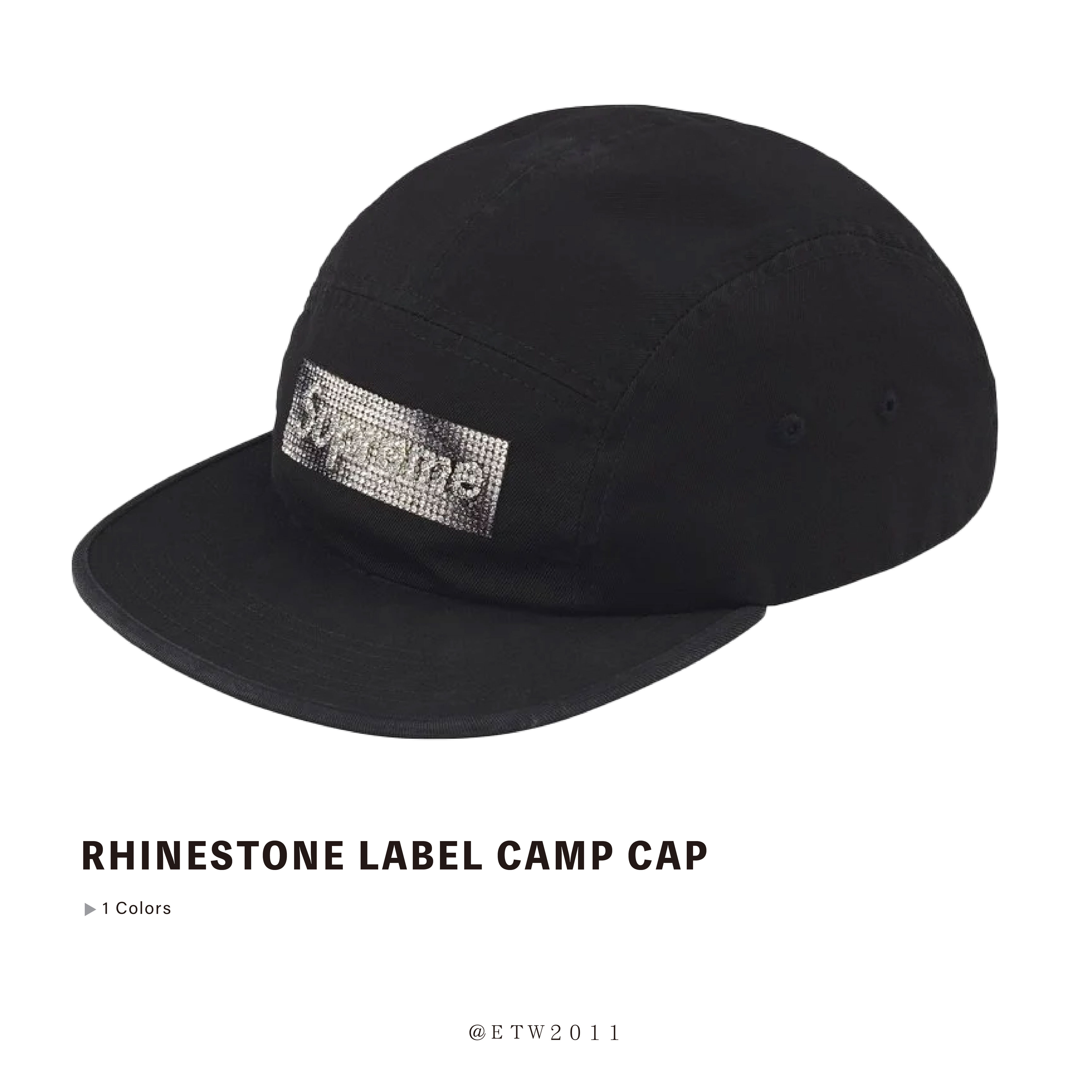 ☆ETW☆【EASY TO WEAR】SUPREME Rhinestone Label Camp Cap 水鑽 五分割 老帽