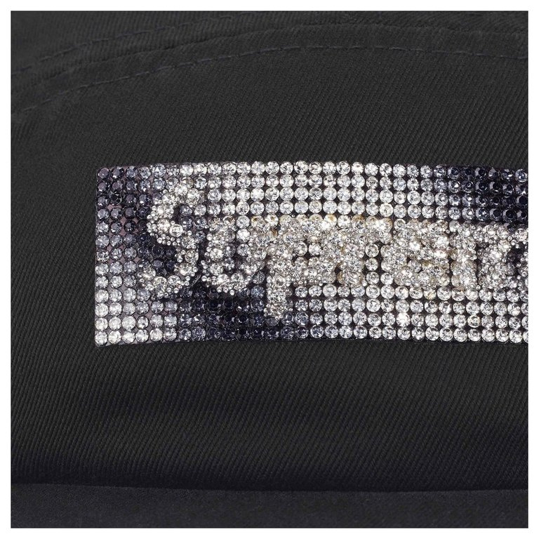 ☆ETW☆【EASY TO WEAR】SUPREME Rhinestone Label Camp Cap 水鑽 五分割 老帽