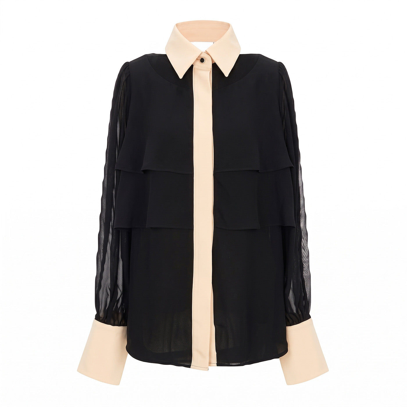 1EA1010-012 [EDWARD ACHOUR] Women Blouse Black/Beige #110622/1146/75 (EU)