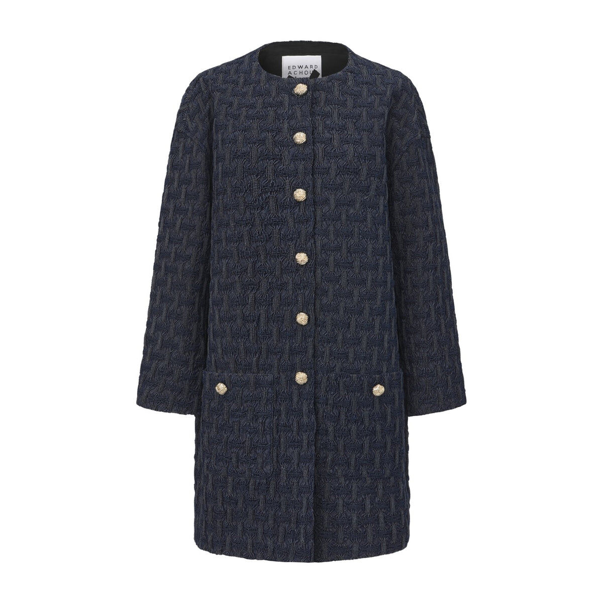 1EA1010-066 [EDWARD ACHOUR] Classic Coat Denim #110215/1120/38 (EU)