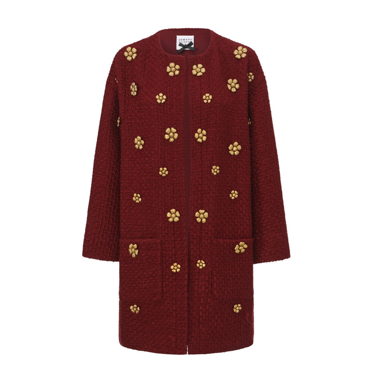 1EA1010-124 [EDWARD ACHOUR] Classic Coat Bordeaux #110216/1107/33 (EU)