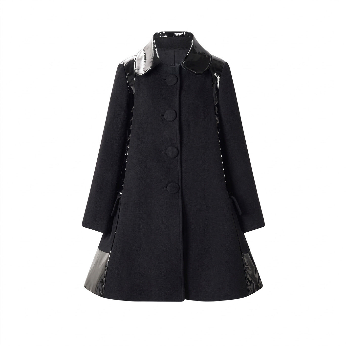 1EA1010-128 [EDWARD ACHOUR] Classic Coat Black #110220/1150/05 (EU)