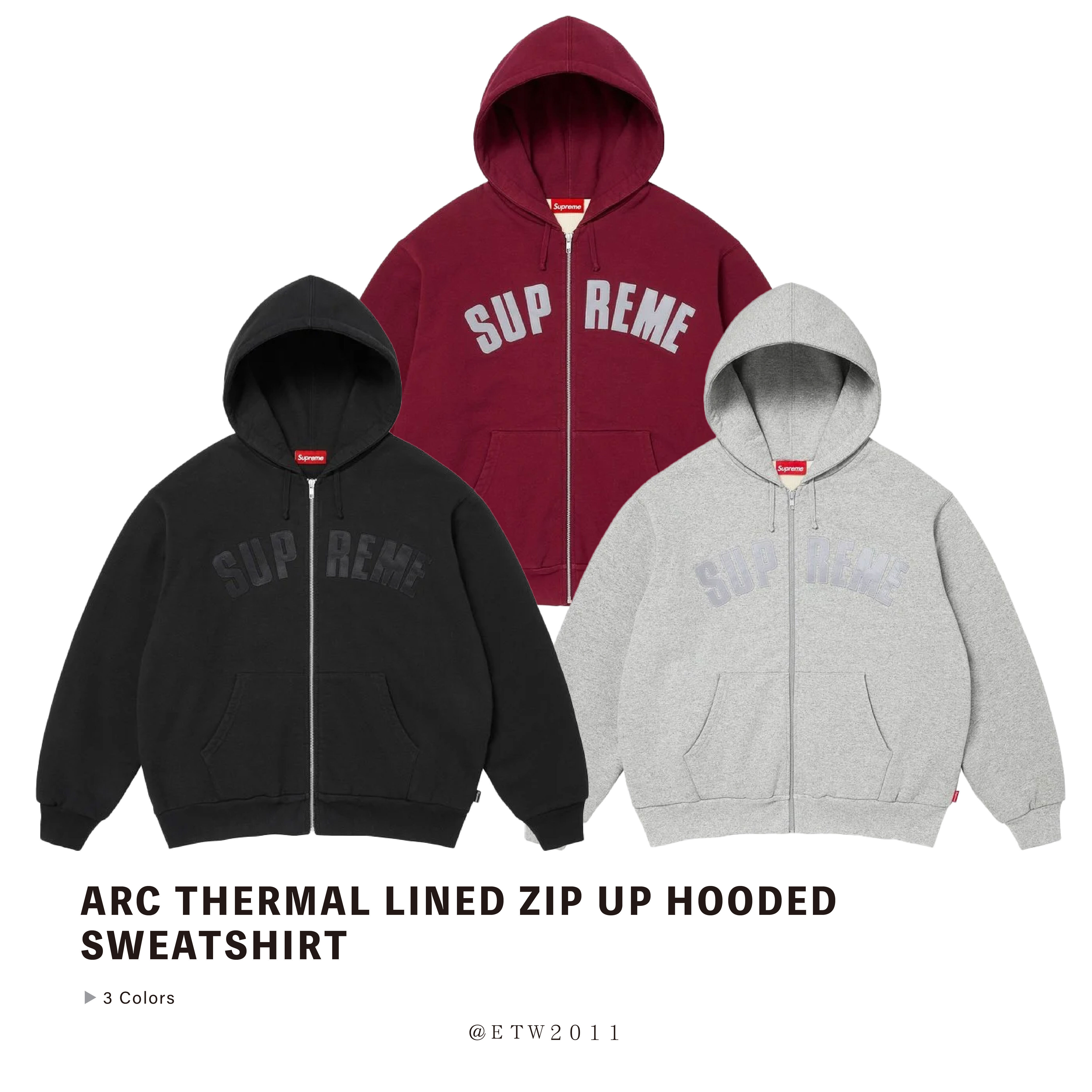 ☆ETW☆【EASY TO WEAR】Supreme Arc Thermal Lined Zip Up Hooded Sweatshirt 反光 連帽外套 秋冬