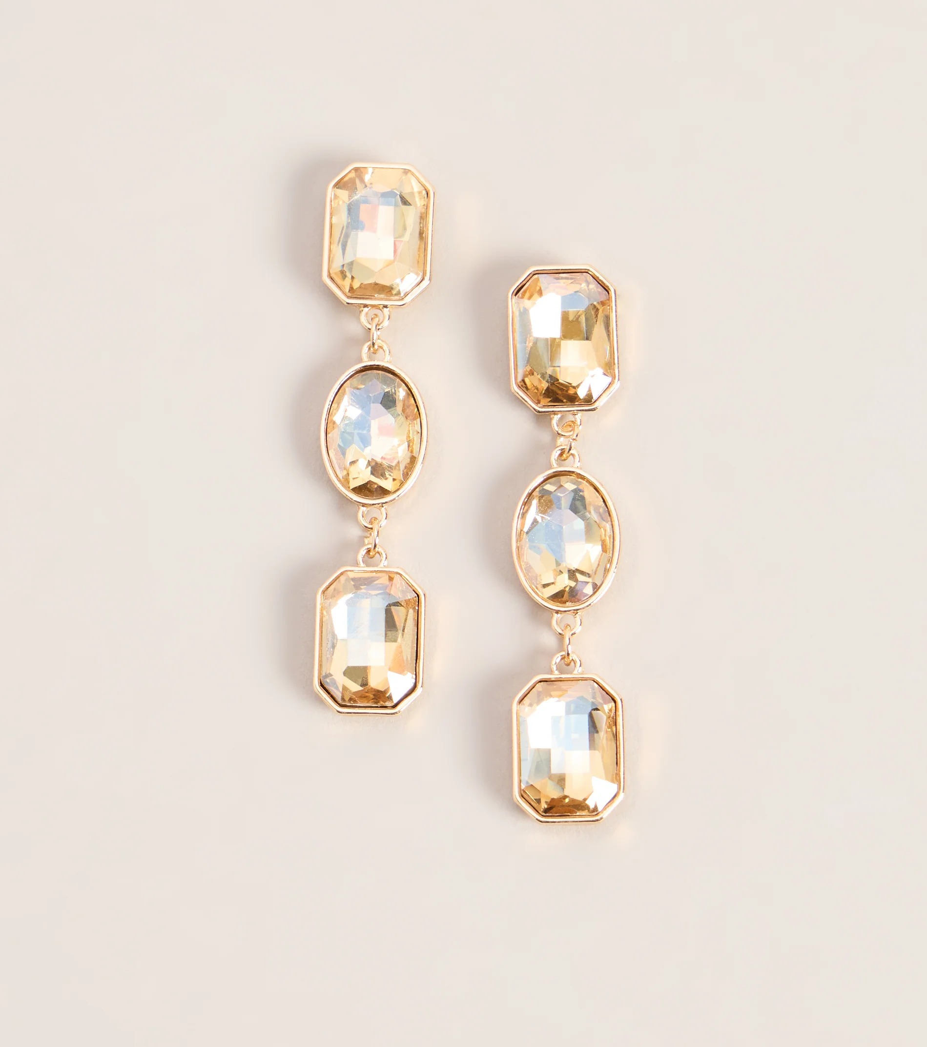 Lux Gold金色墜寶石耳環