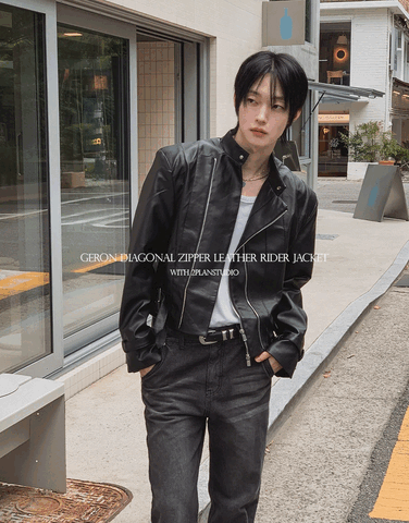 Asymmetric Zipper Leather Biker Jacket