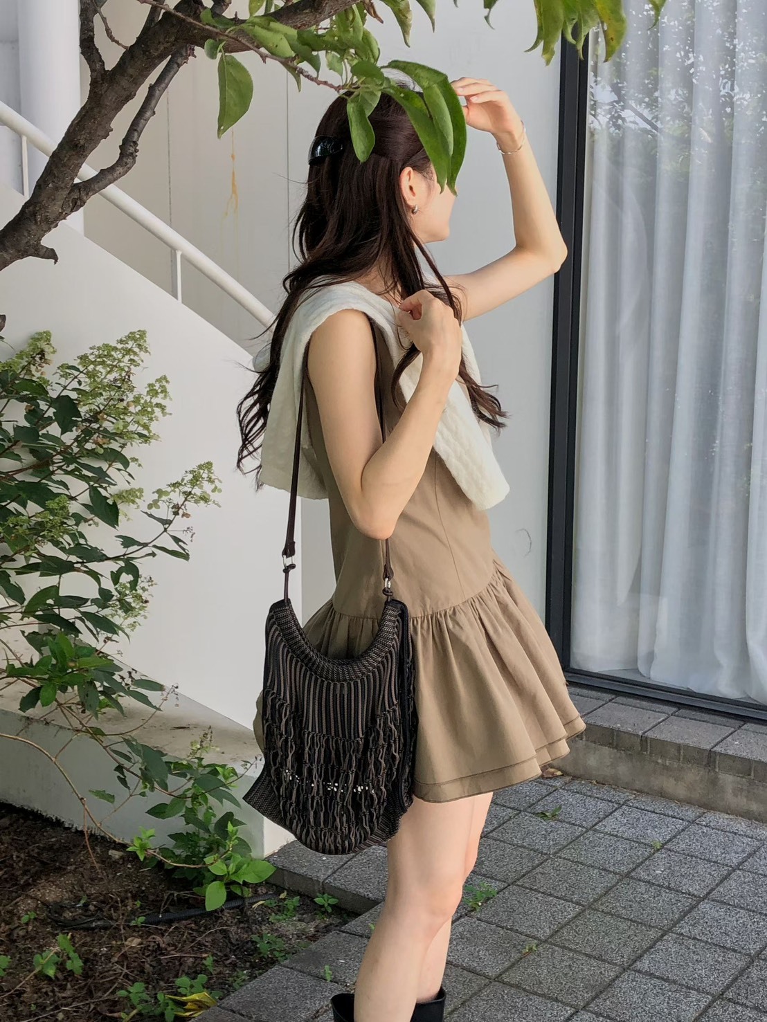 背心雙層裙短洋裝