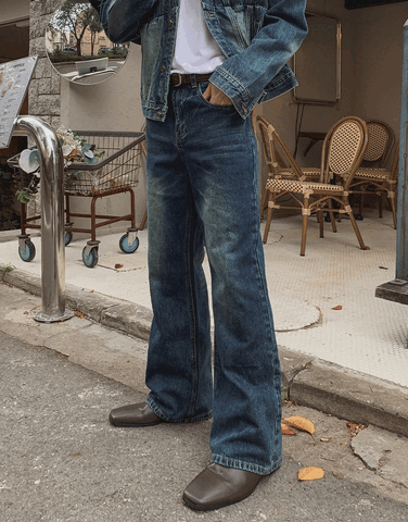 Corduroy-paneled jeans