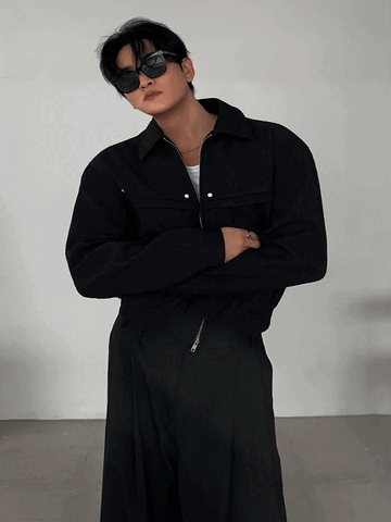 Rivet Double Flap Crop Jacket