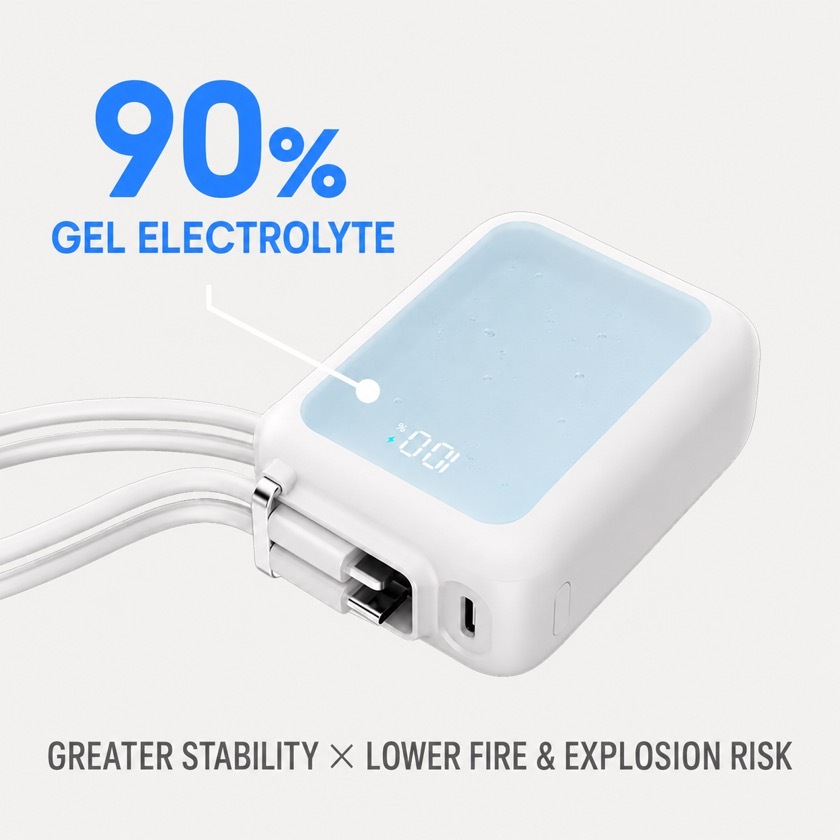 The Cube uses 90% gel electrolyte for greater stability and lower fire and explosion risk