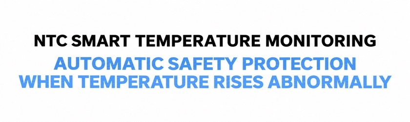 The Cube has NTC smart temperature monitoring that triggers safety protection automatically if the temperature rises abnormally