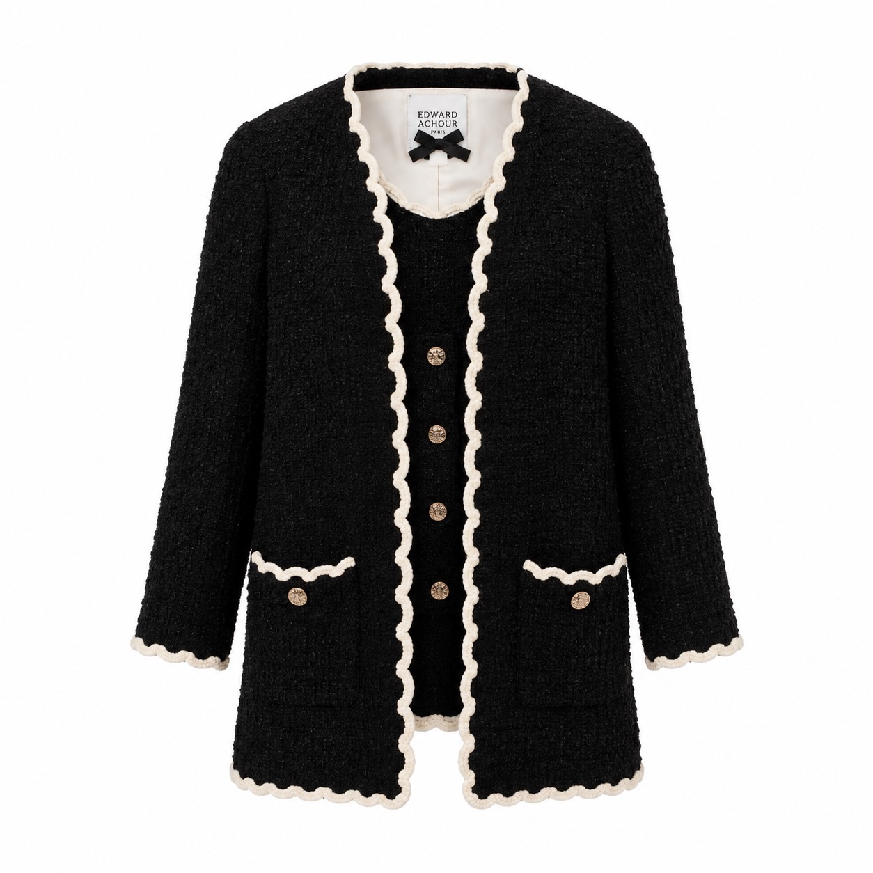 1EA1010-005 [EDWARD ACHOUR] Classic Coat Black #110229/1179/05 (EU)
