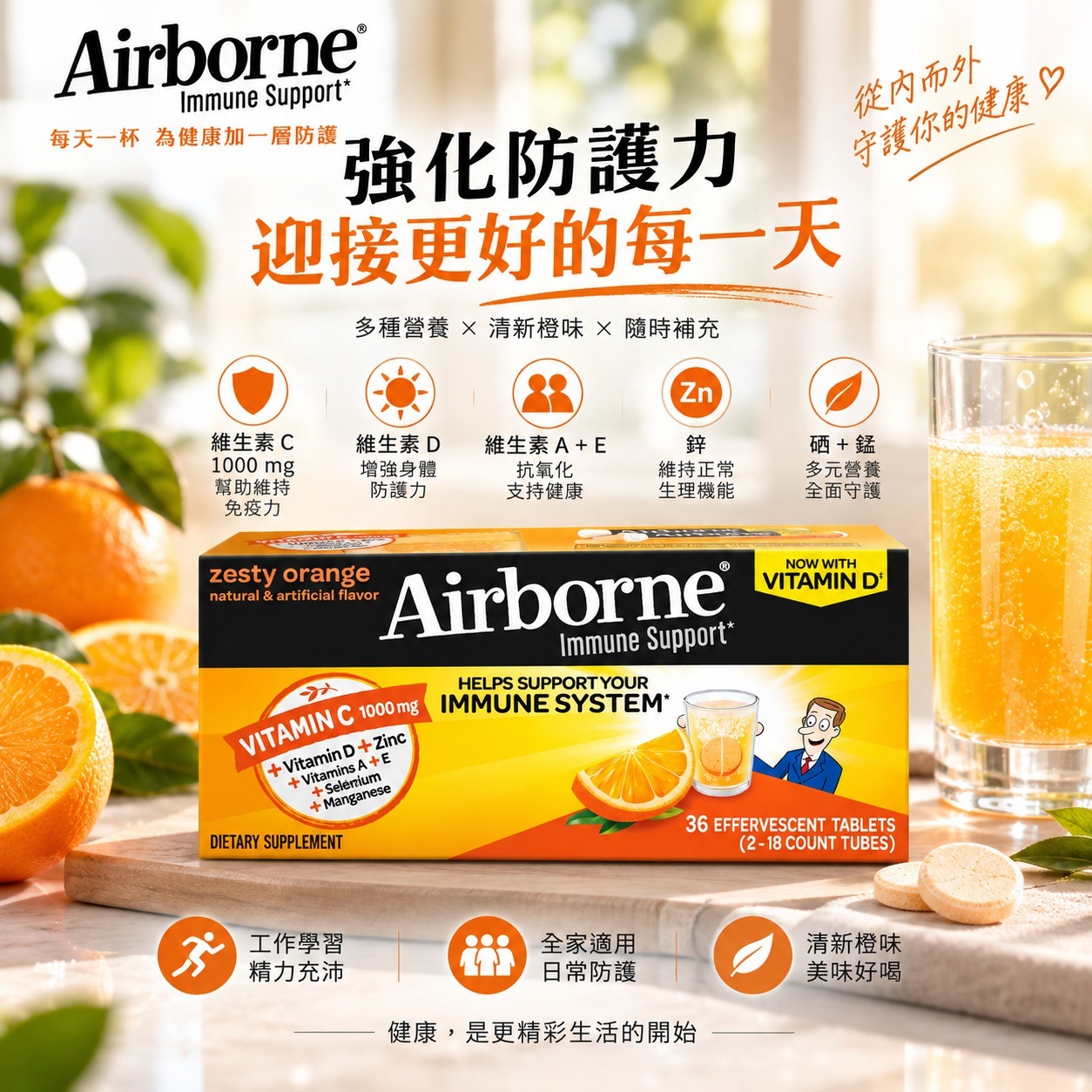 【直播】Airborne LX100167 維生素C發泡錠