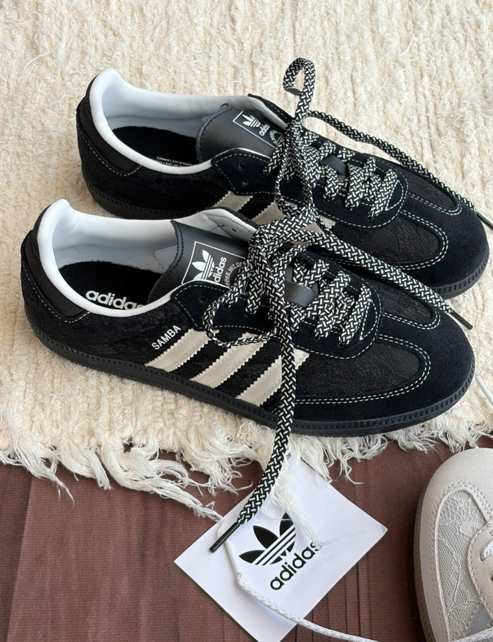 【預訂】 ADIDAS SAMBA OG 蕾絲黑白 -WOMEN