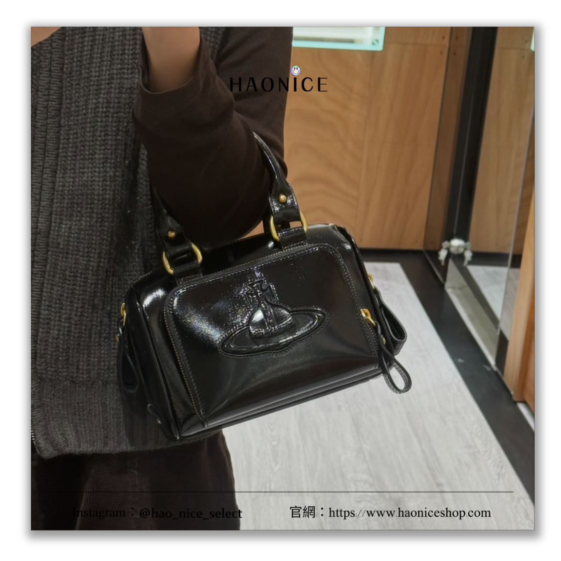 【HAO NICE】英國潮🇬🇧Vivienne Westwood 西太后🪐👑️ 浮雕土星logo 波士頓風 亮面皮革 保齡球包 手提包