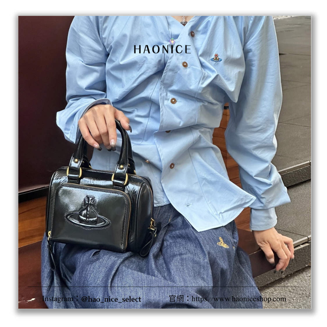 【HAO NICE】英國潮🇬🇧Vivienne Westwood 西太后🪐👑️ 浮雕土星logo 波士頓風 亮面皮革 保齡球包 手提包