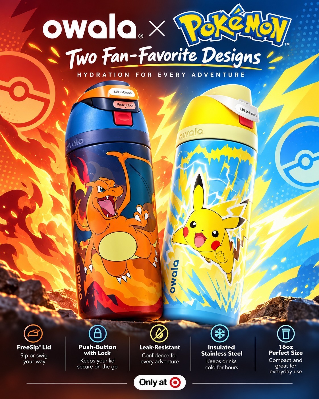 Owala 水壺 Pokemon X Owala Target 通路限定 寶可夢 神奇寶貝 聯名水壺  全新