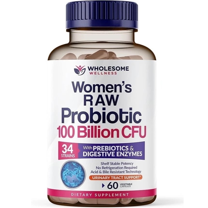 【Wholesome Wellness】 女性益生菌1000億 CFU 60粒 甘露糖 蔓越莓 益生元 消化酶