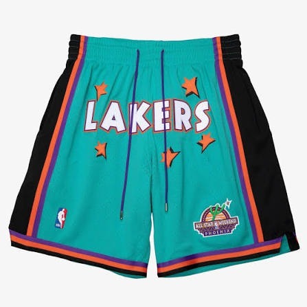 NBA球褲 Los Angeles Lakers 1995 NBA All-Star Weekend Rookie 洛杉磯湖人 明星賽 新秀賽  Just Don X M&N Authentic Shorts 聯名款 電繡 有口袋 全新