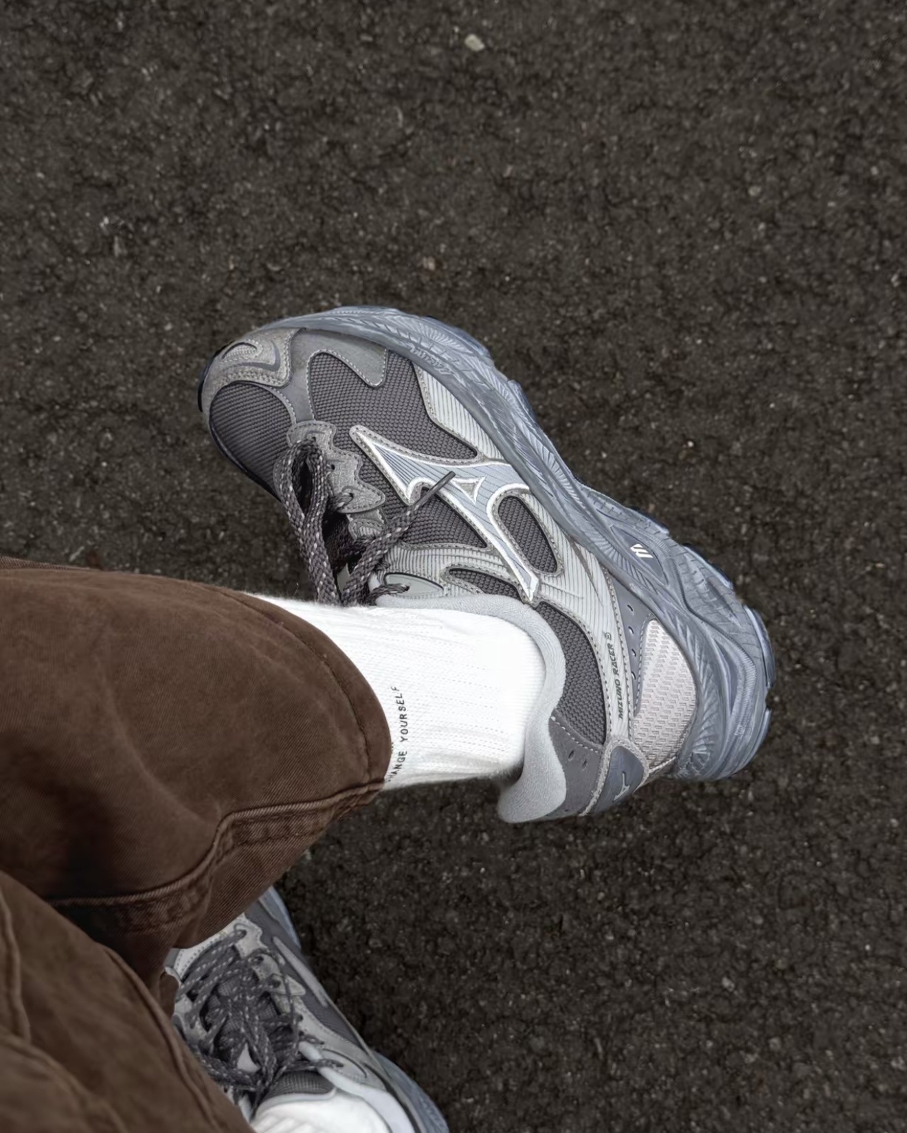 #代購 MIZUNO RACER S 復古慢跑鞋 D1GH263508 灰色