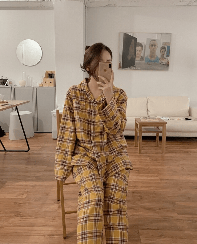 Juuneedu｜[長袖睡衣] Maison Tartan Check Pajama [3 colors]