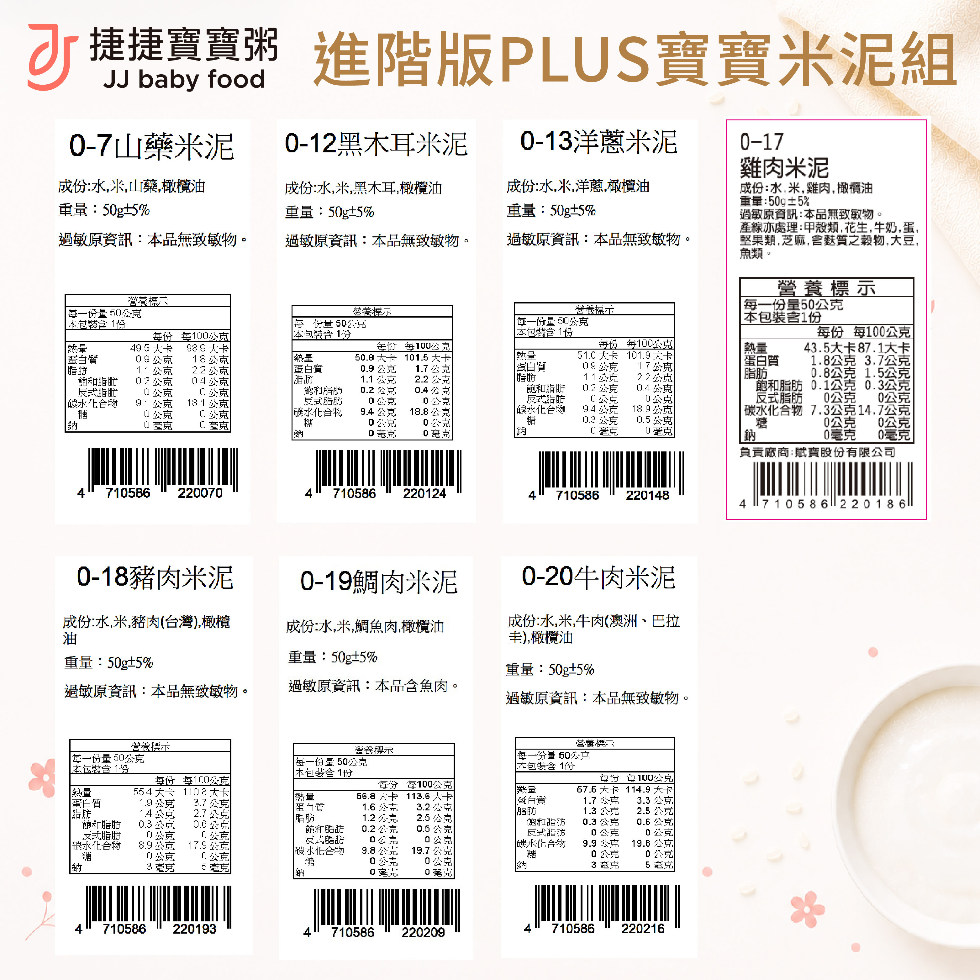 寶寶副食品-G-0-4 進階版PLUS寶寶米泥組
