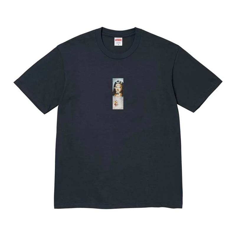 Supreme Prayer Card Box Logo Tee Navy 耶穌 祈禱者 短袖上衣 深藍色 FW26T68-NY [台灣現貨]
