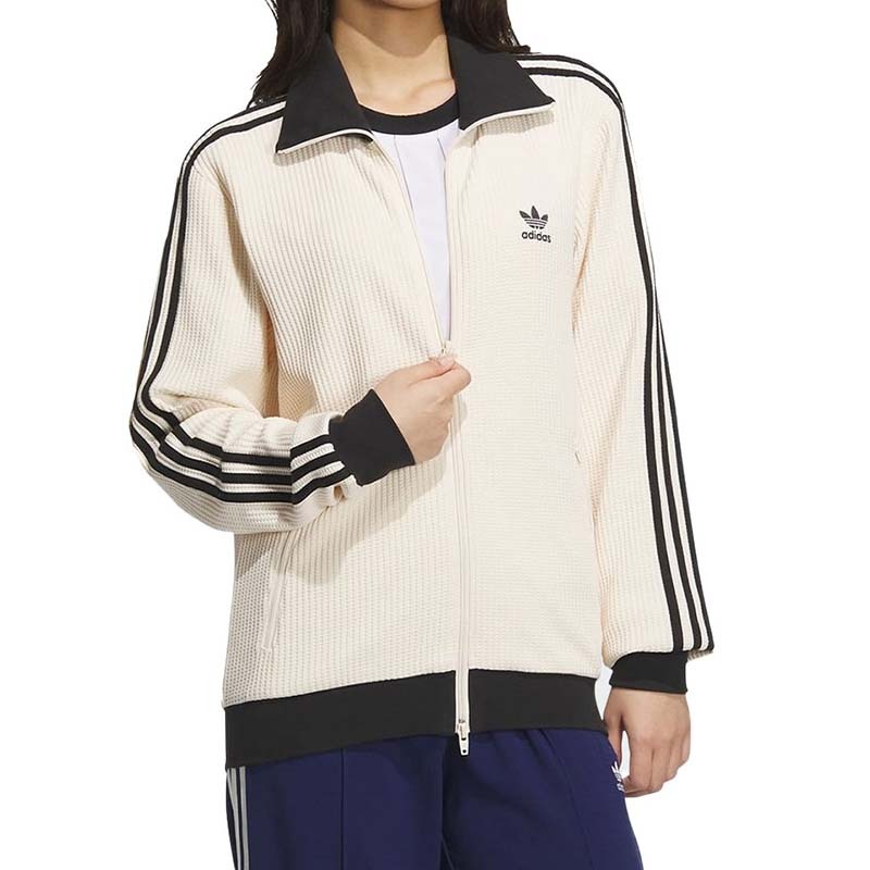 Adidas Adicolor 華夫格 運動外套 奶油白色 男女款 JW0109 [台灣現貨]