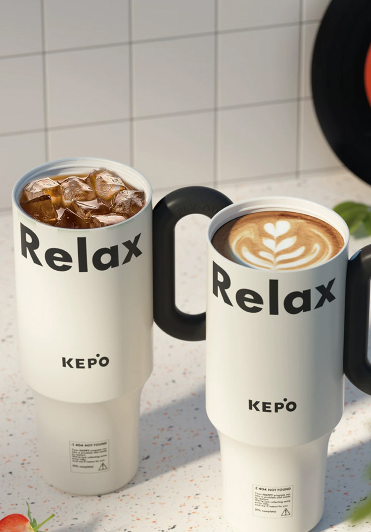KEPO｜1200mL 花園冰霸杯 吸管保溫杯 陶瓷款