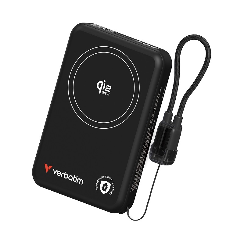 Verbatim SnapBlok 10000mAh Qi2.2 半固態磁吸移動電源 (CCC+QR Code)