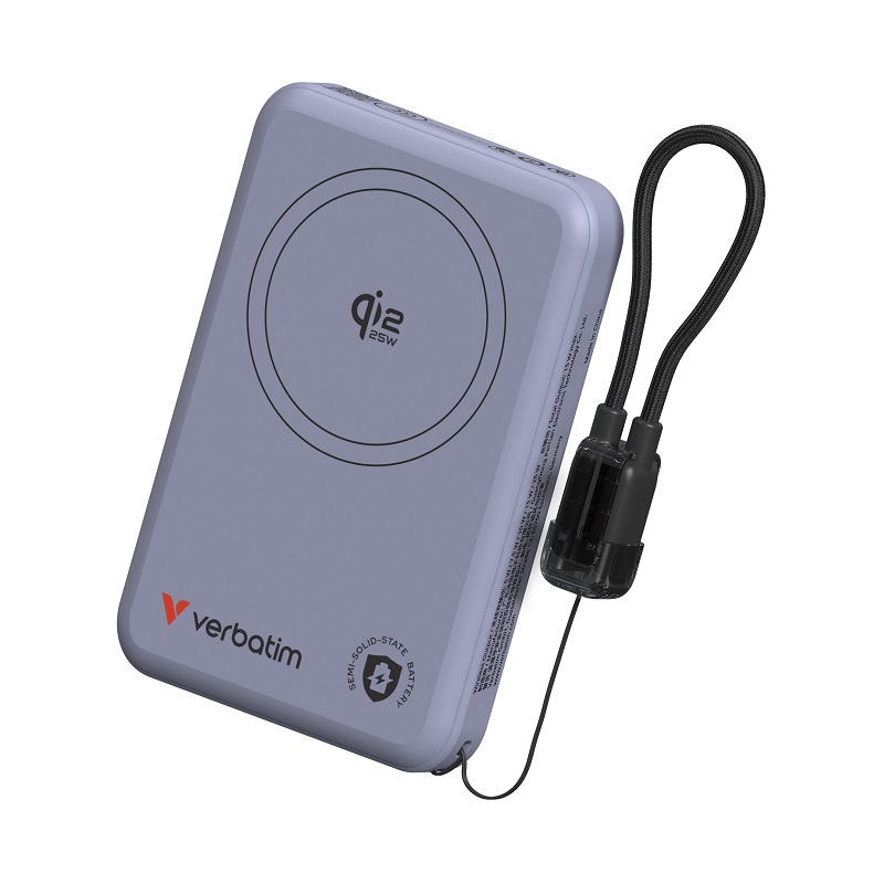 Verbatim SnapBlok 10000mAh Qi2.2 半固態磁吸移動電源 (CCC+QR Code)