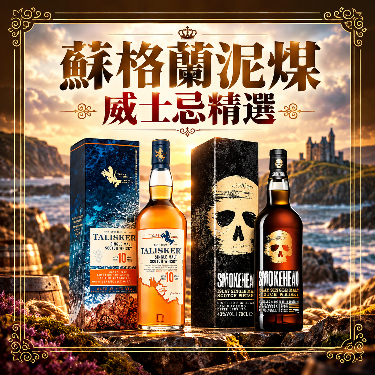 蘇格蘭泥煤威士忌精選 (送 Talisker Mug) - ZWF44