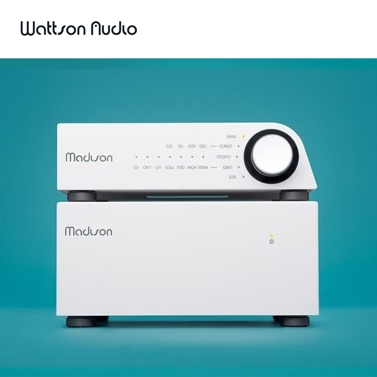 Wattson Audio Madison Phono 唱放解碼器 light grey with power S frontview