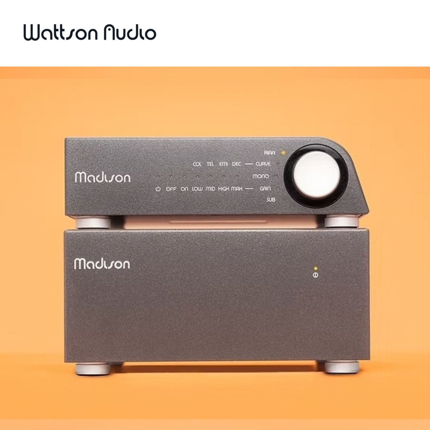 Wattson Audio Madison Phono 唱放解碼器 dark grey with power S frontview