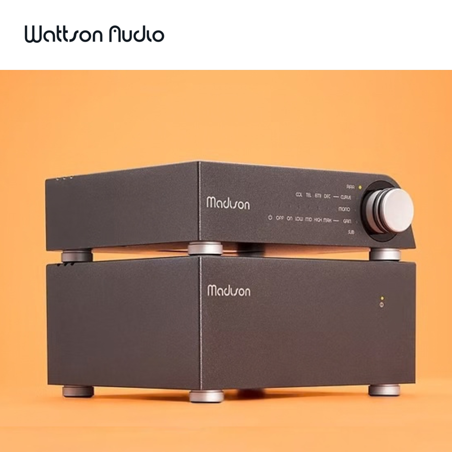 Wattson Audio Madison Phono 唱放解碼器 dark grey with power S sideview