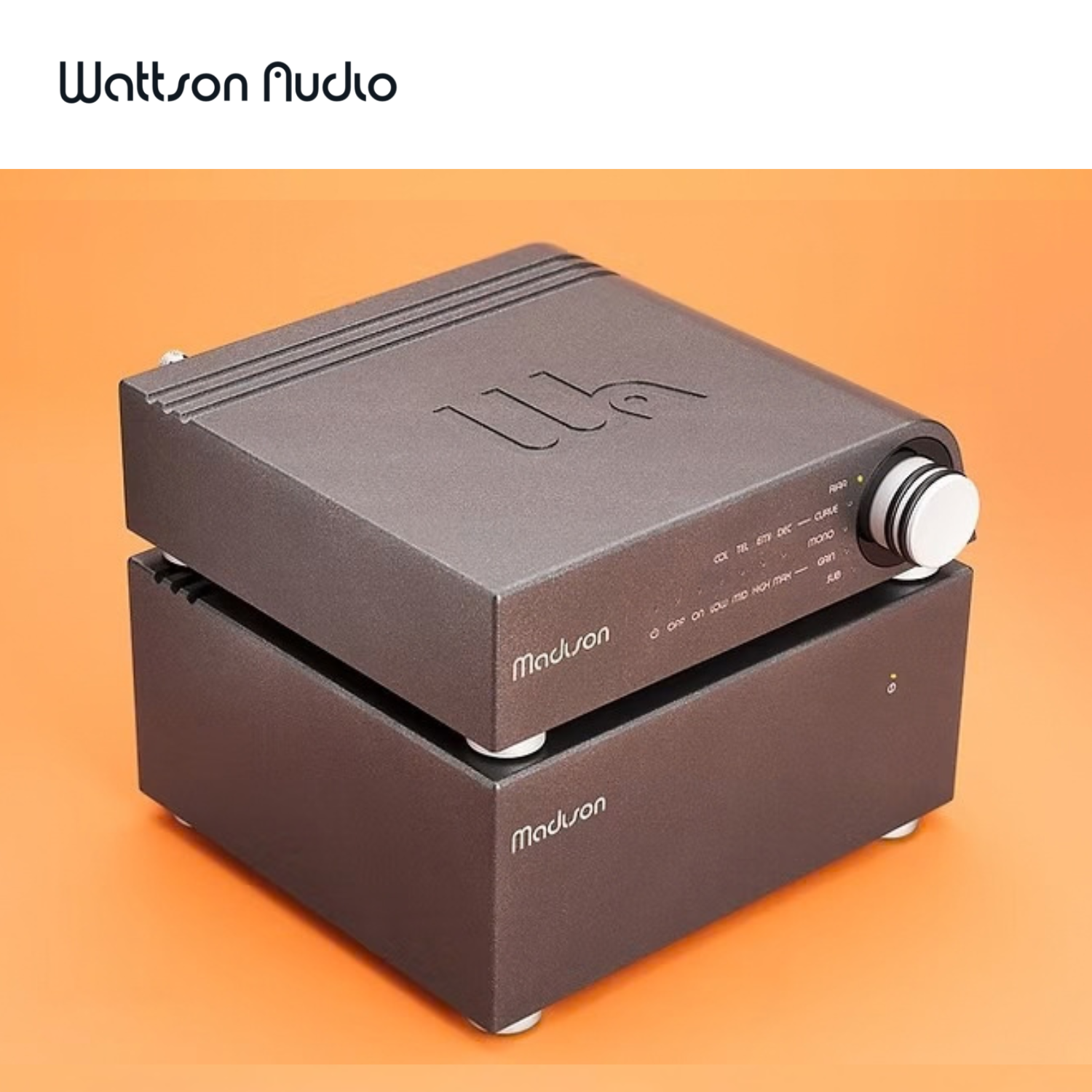 Wattson Audio Madison Phono 唱放解碼器 dark grey with power S topview