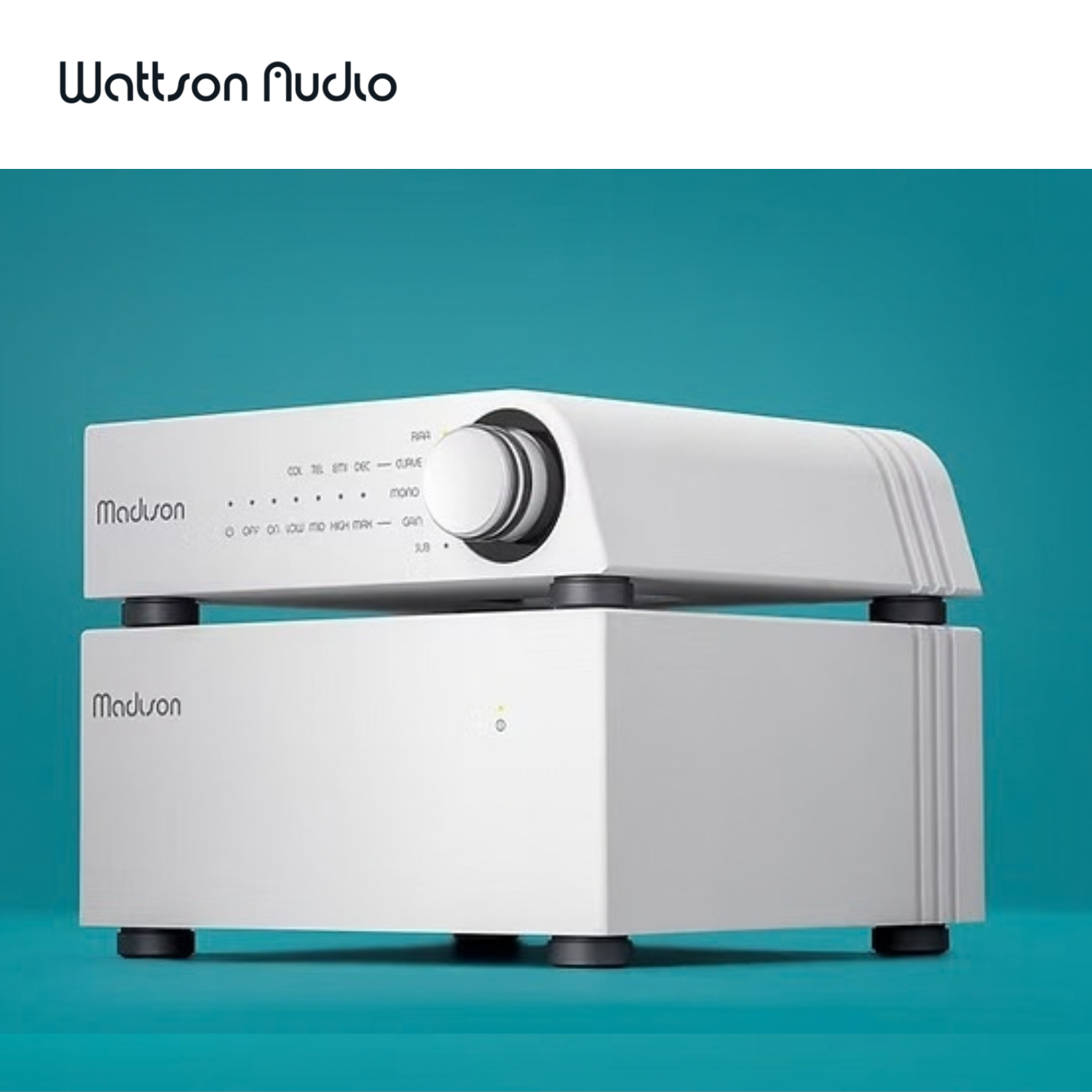 Wattson Audio Madison Phono 唱放解碼器 light grey with power S sideview