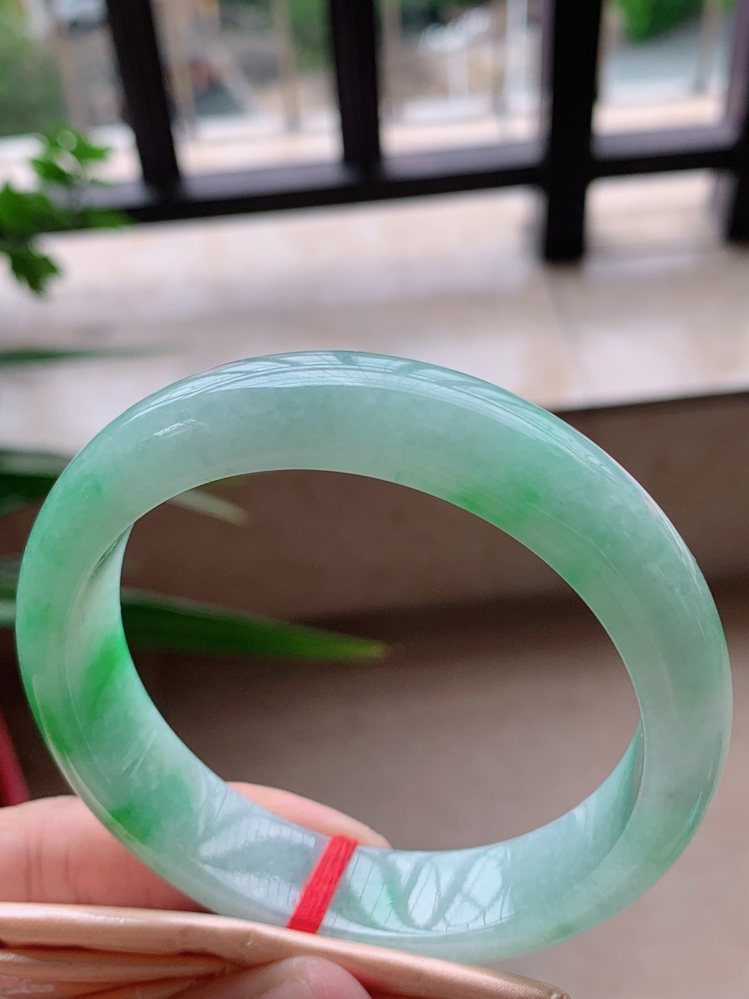 922238 59.8mm老種冰飄綠翡翠正圈手鐲 (58-60)