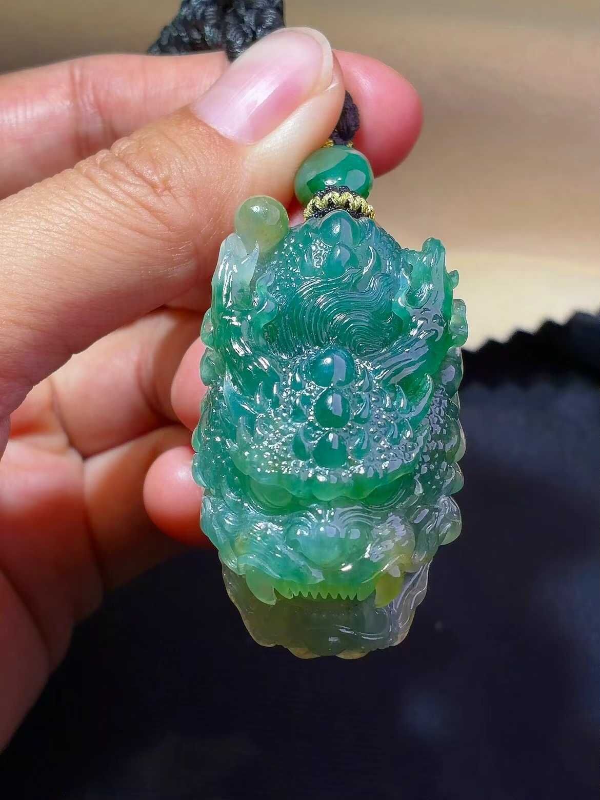 翡翠龍頭吊墜,天然翡翠A玉, 緬甸玉, Jade, Jadeite