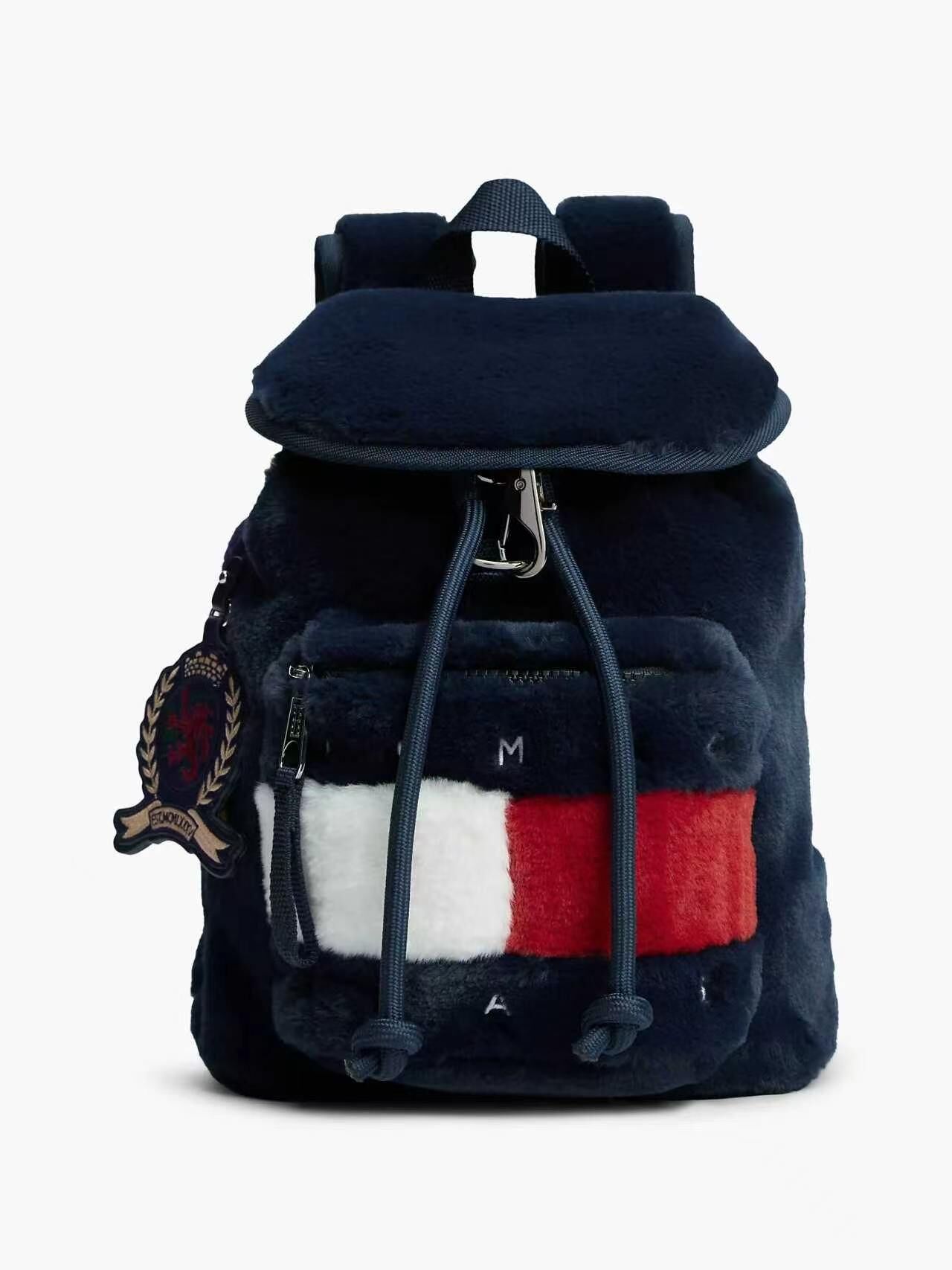 【預購】Tommy Jeans N100211 雙肩包 (深藍色拼紅白色)
