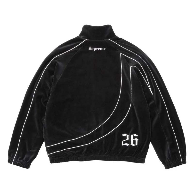Supreme Umbro Velour Track Jacket Black 絲絨 刺繡 外套 黑色 FW26J54-BK [台灣現貨]